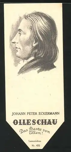 Lesezeichen Olleschau Nr. 432, Portrait Johann Peter Eckermann