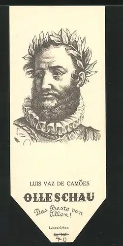 Lesezeichen Olleschau Nr. 246, Portrait Luis Vaz de Camoes