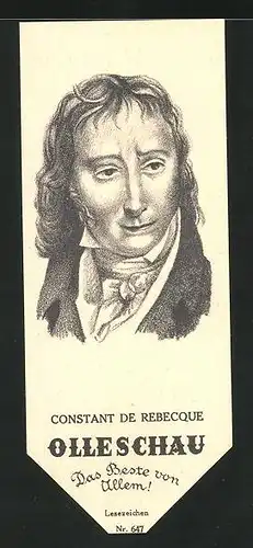 Lesezeichen Olleschau Nr. 647, Portrait Constant de Rebecque