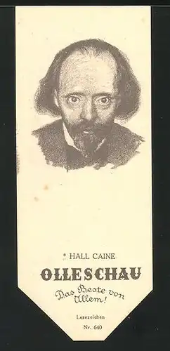 Lesezeichen Olleschau Nr. 640, Portrait Hall Caine