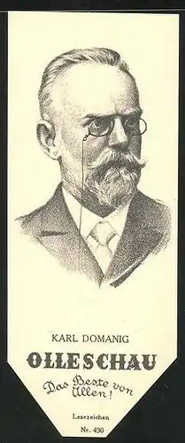 Lesezeichen Olleschau, österreichischer Dramatiker Karl Domaing im Portrait