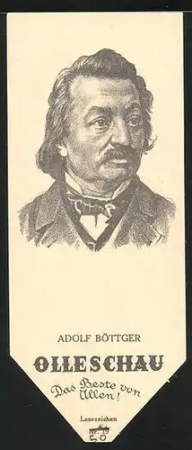 Lesezeichen Olleschau, Lyriker Adolf Böttger im Portrait