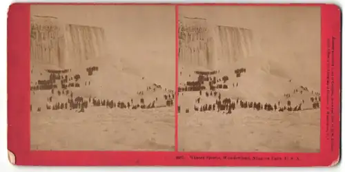 Stereo-Fotografie Phot. and Publ. by B. W. Kilburn, Littleton NH, Ansicht Niagara Fälle im Winter