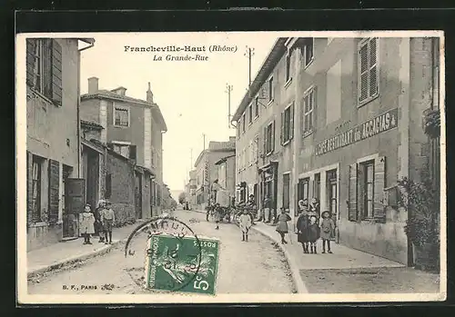 AK Francheville-Haut, La Grande-Rue, Strassenpartie