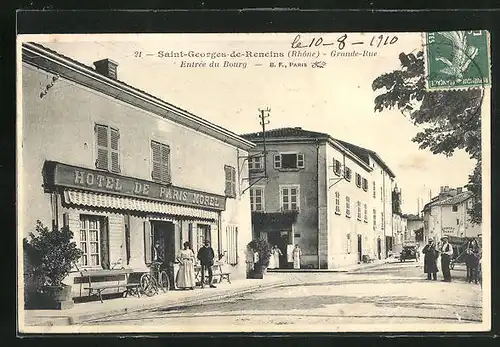 AK Saint-Georges-de-Reneins, Grande Rue, Entrée du Bourg