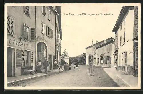AK Lamure-d`Azergues, Grande-Rue, Strassenpartie