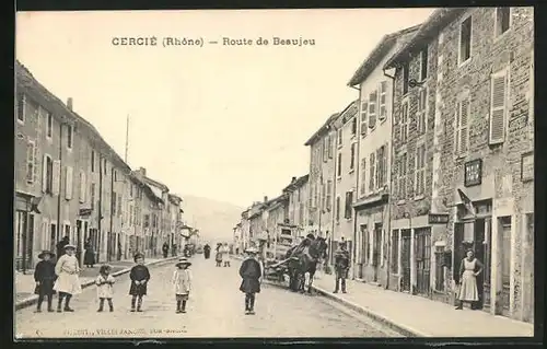 AK Cercié, Route de Beaujeu