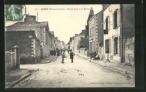 AK Candé, Rue St-Jean et la Mairie