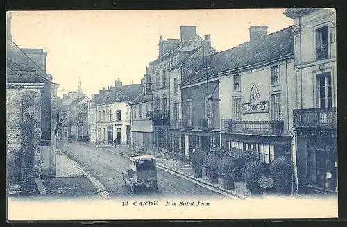 AK Candè, Rue Saint Jean, Strassenpartie