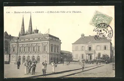 AK Cholet, L`Hotel-de-Ville et le Thèatre