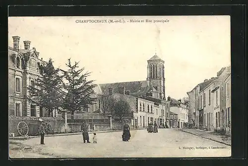 AK Champtoceaux, Mairie et Rue principale
