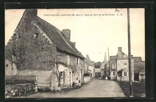 AK Cheffes-sur-Sarthe, Rue du Port et de la Poste