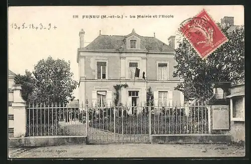 AK Feneu, La Mairie et l'Ecole