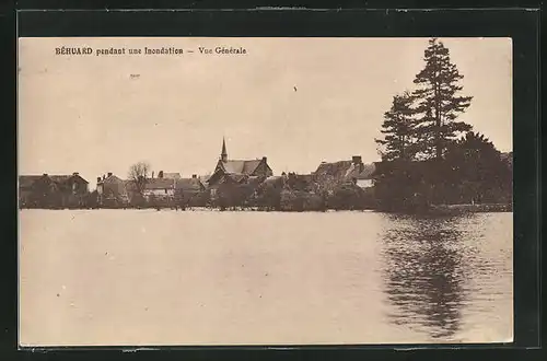 AK Béhuard, pendant une Inondation, Vue generale