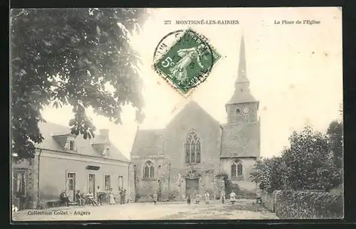 AK Montigné-les-Rairies, la Place de l'Eglise