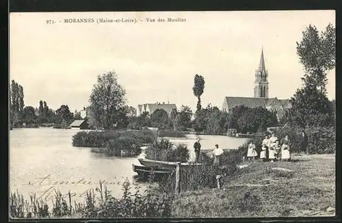 AK Morannes, Vue des Moulins