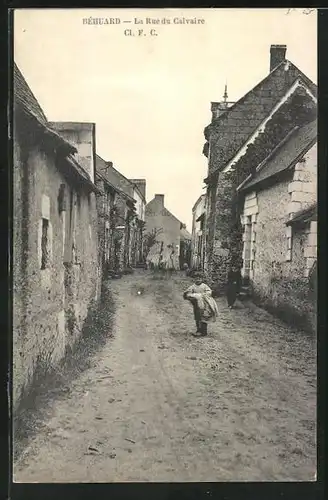 AK Béhuard, la Rue du Calvaire