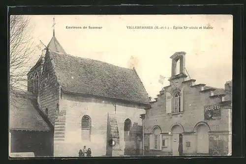 AK Villebernier, Eglise et Mairie