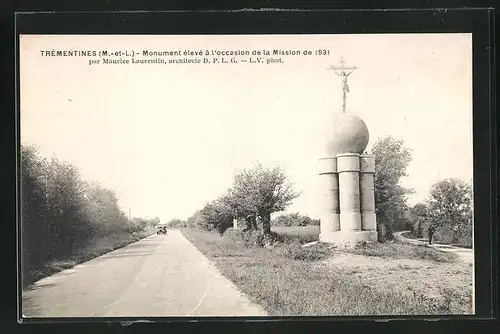 AK Trementines, Monument eleve a l`occasion de la Mission de 1931