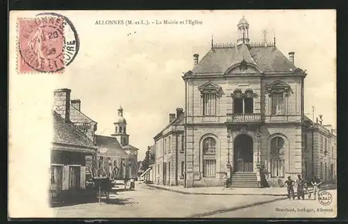 AK Allonnes, La Mairie et l`Eglise
