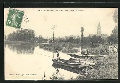 AK Morannes, Vue des Moulins