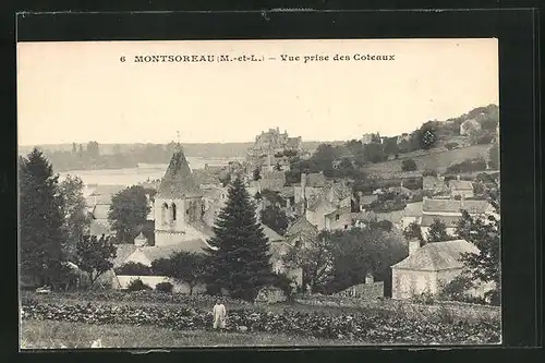 AK Montsoreau, Vue prise des Coteaux