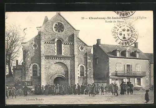 AK Chantenay-St-Imbert, L`Eglise, Sortie de Messe