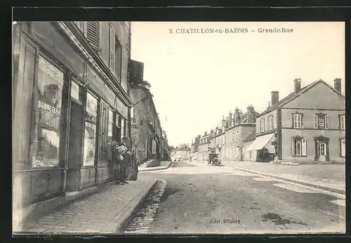 AK Chatillon-en-Bazois, Grande-Rue, Strassenpartie