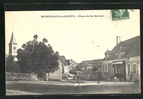 AK Montceaux-le-Comte, Place de la Mairie