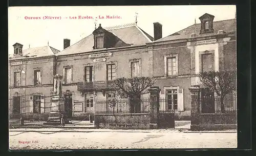 AK Ouroux, les Ecoles, la Mairie