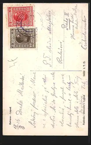 AK Ostrovo-Lopud, Ortsansicht bei Tag