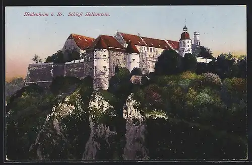 AK Heidenheim a. Br., Schloss Hellenstein bei Sonnenschein