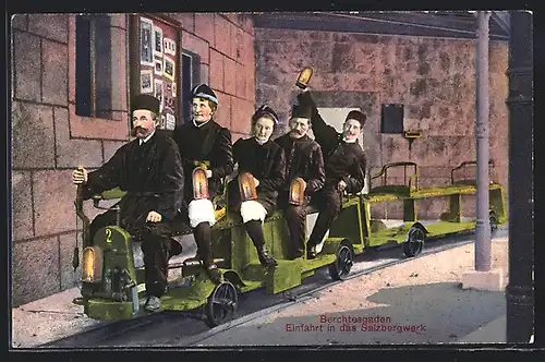 AK Berchtesgaden, Einfahrt in das Salzbergwerk