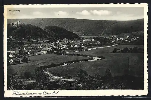 AK Helmarshausen /Diemeltal, Gesamtansicht aus der Vogelschau