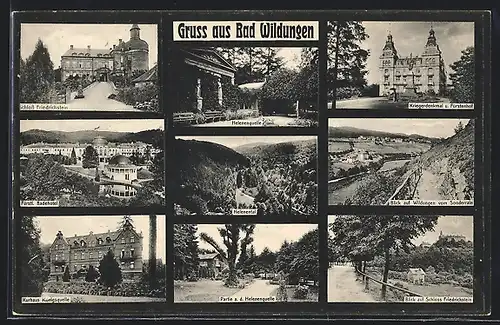 AK Bad Wildungen, Fürstl. Badehotel, Kurhaus Königsquelle