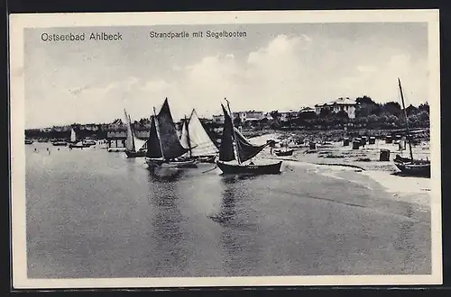 AK Ahlbeck, Strandpartie mit Segelbooten