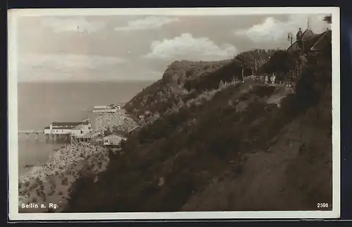 AK Sellin a. Rg., Ortspartie mit Seesteig
