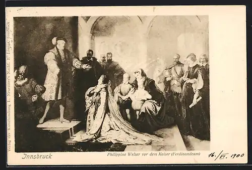 AK Innsbruck, Phillippine Welser vor dem Kaiser von Österreich, Ferdinandeum