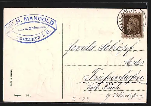 Künstler-AK Kleiner Schmied verabschiedet das alte Jahr, Kalenderblatt 1. Januar, Kleeblätter im Korb