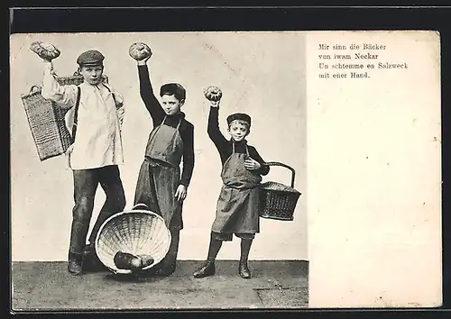 AK Bäckerburschen vom Neckar mit Salzwecken