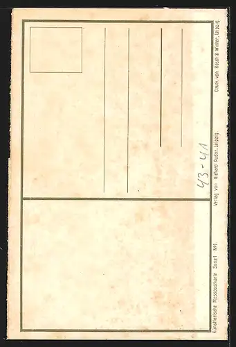 Künstler-AK Leipzig, Ankunft der Messfremden, Kaffee-Garten, Leipziger Messe