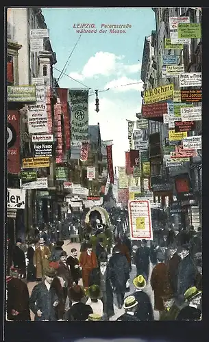 AK Leipzig, Peterstrasse zur Leipziger Messe