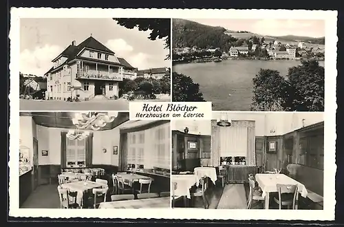 AK Herzhausen a. Edersee, Hotel Blöcher, Ortsansicht