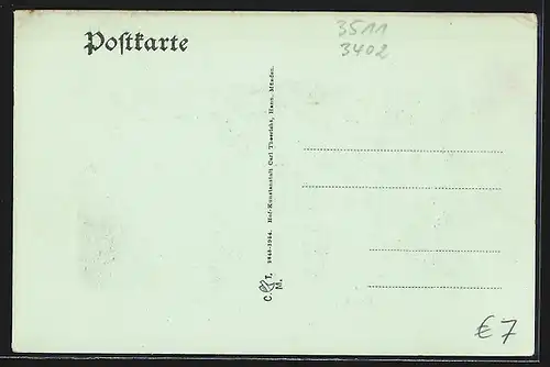 AK Löwenhagen, Blick auf den Gasthof zur Mühle