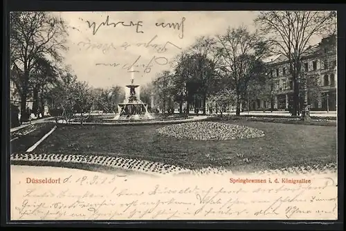 AK Düsseldorf, Springbrunnen in der Königsallee