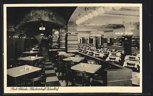 AK Düsseldorf, Gasthaus Stadtschänke, Schadowstrasse, Innenansicht