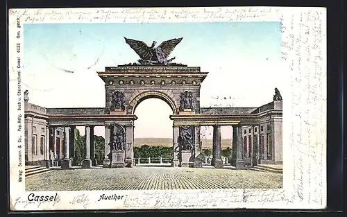 Goldfenster-AK Cassel, Blick auf das Auethor