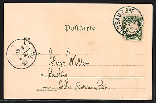 Künstler-AK Passau, Blick in den Rathaussaal