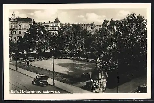 AK Berlin-Charlottenburg, Savignyplatz mit Kiosk