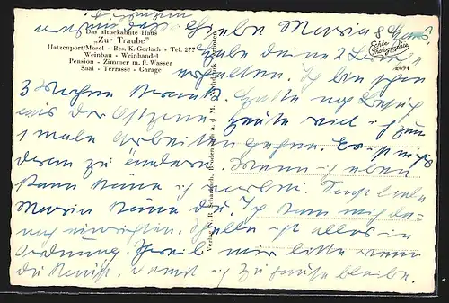 AK Hatzenport /Mosel, Gasthaus zur Traube